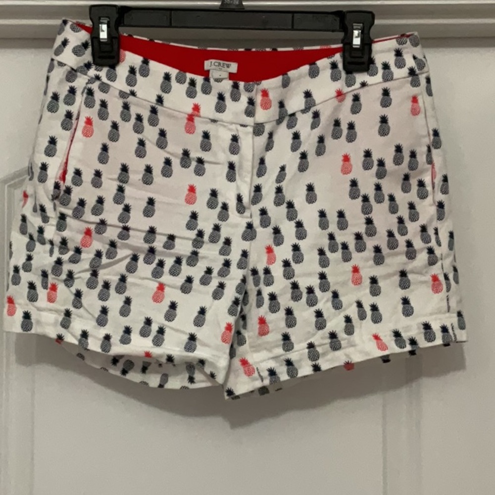 J. Crew White and Black Bermuda Shorts with Relaxed Fit